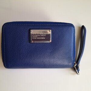 Marc Jacobs Blue Leather Zip Around Wallet